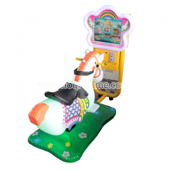 Noqi coin operated flnerglass kiddie ride horse for kids
